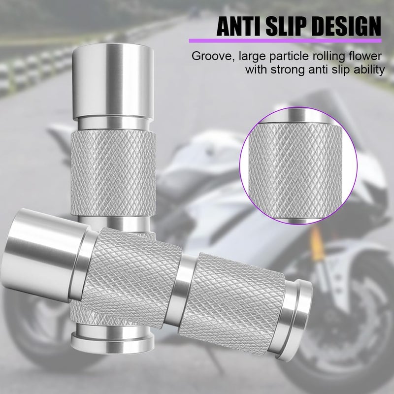 Sandfren 2PCS Motorcycle Foot Pegs, Aluminum M8 CNC Motorbikes Passenger Pedals Footrests, Motorbicycle Rearsets Footpeg Accessories, Universal for 8mm Install Hole Bicycle Dirt Bike (Silver) - Image 4